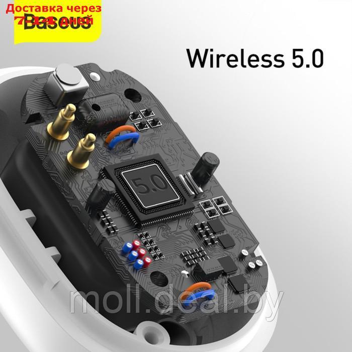Наушники беспроводные Baseus WM01 Plus, TWS, вакуумные, BT5.0, 40/800 мАч, микрофон, белые - фото 8 - id-p227090578