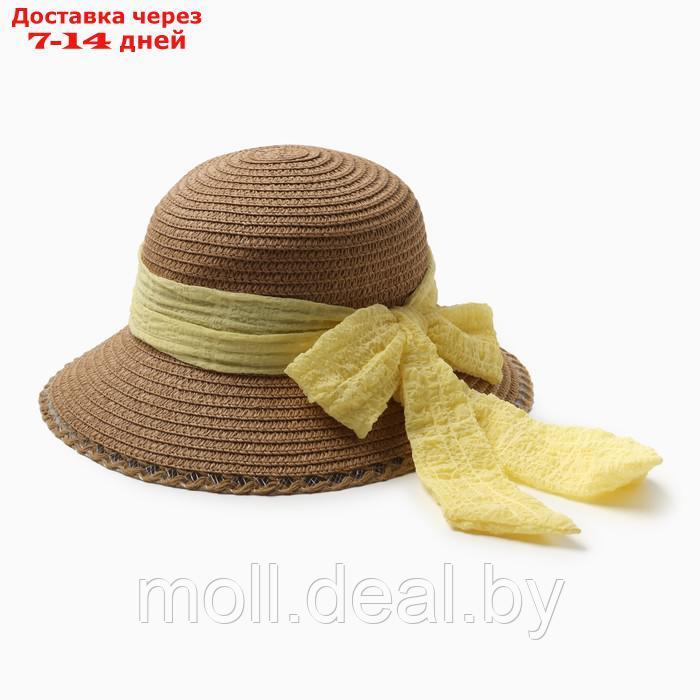 Шляпа для девочки "Принцесса" MINAKU, р-р 52, цв.светло-коричневый - фото 1 - id-p227085600