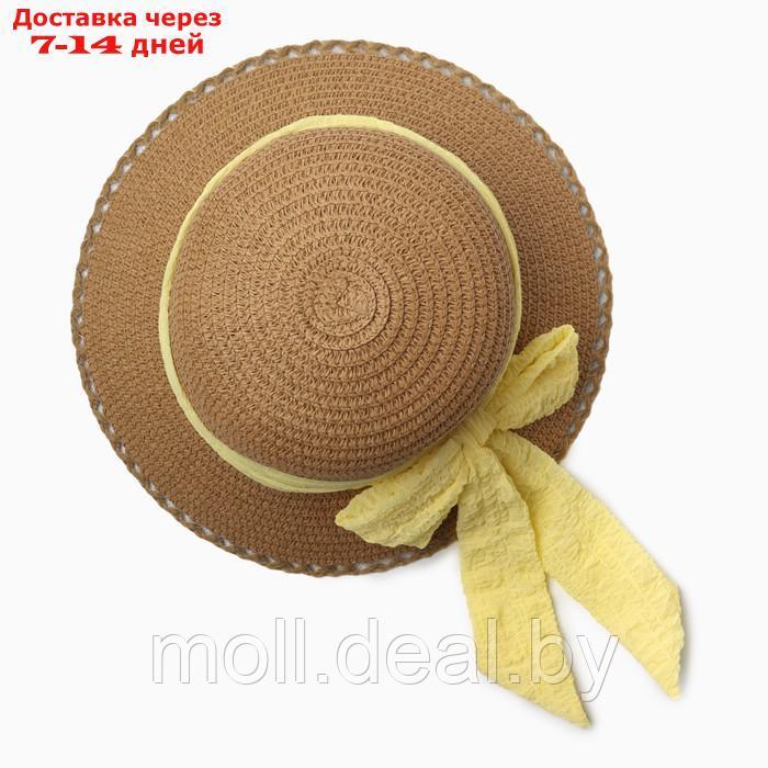 Шляпа для девочки "Принцесса" MINAKU, р-р 52, цв.светло-коричневый - фото 2 - id-p227085600