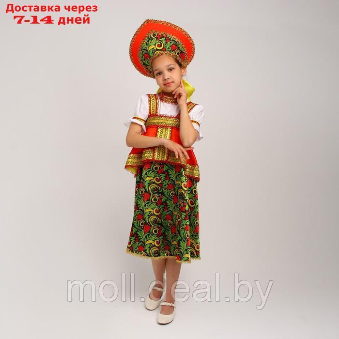 Русский костюм для девочки"Рябинушка с отлетной кокеткой"платье,кокошник,р-р38рост146 - фото 2 - id-p227104337
