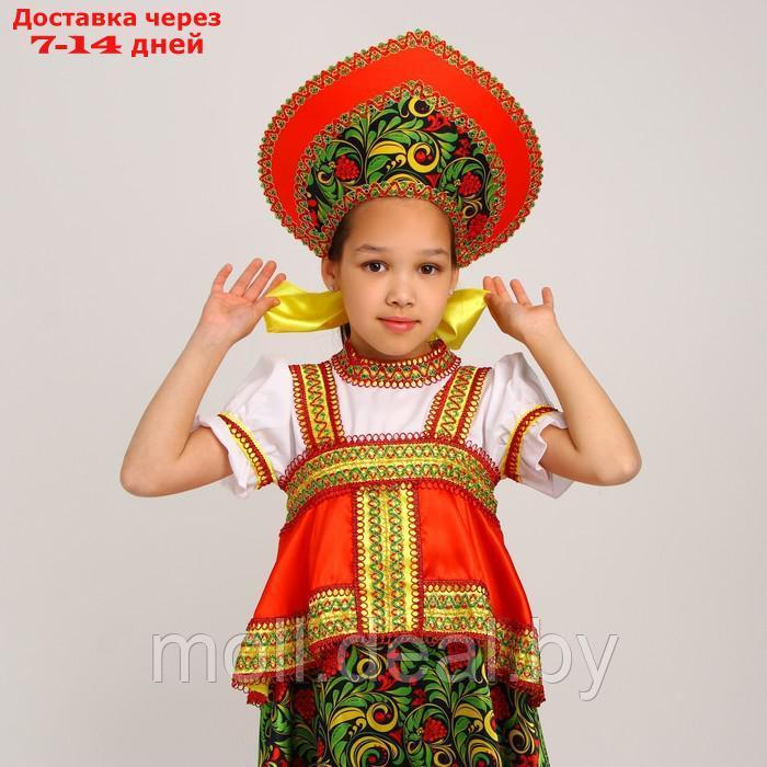 Русский костюм для девочки"Рябинушка с отлетной кокеткой"платье,кокошник,р-р38рост146 - фото 3 - id-p227104337