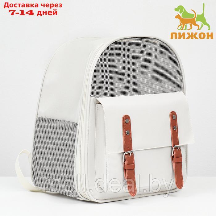 Рюкзак-переноска для животных, 39 х 40 х 25 см, белый - фото 1 - id-p226888366