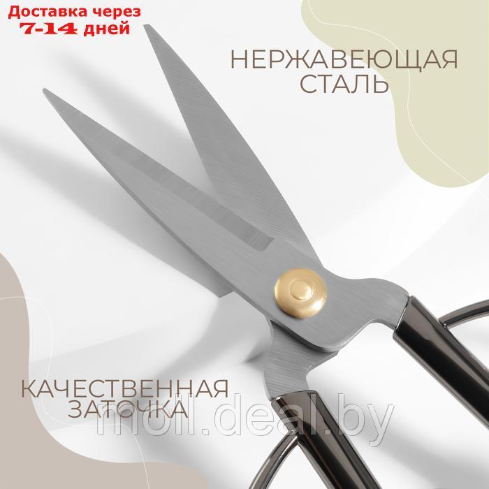 Ножницы портновские, скошенное лезвие, 6,5", 17 см, цвет серебряный - фото 2 - id-p227121473