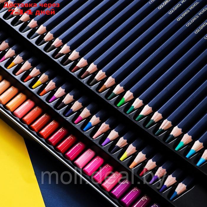 Карандаши художественные 24 цвета, Finenolo, 3.8 мм, шестигранные, в металлическом пенале - фото 9 - id-p227102260