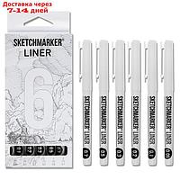 Набор ручек капиллярных Sketchmarker, 6 штук: 0.05, 0.1, 0.2, 0.3, 0.5, 0.7, черный