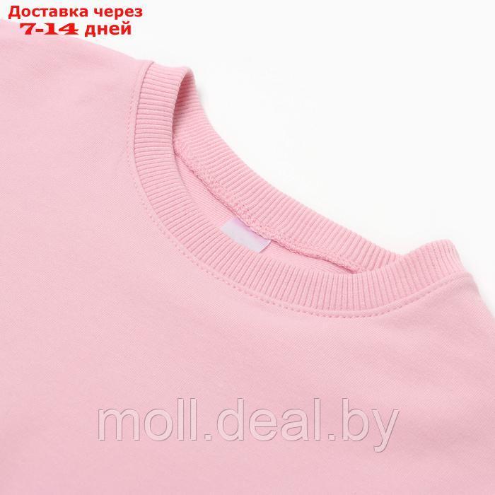 Костюм детский для девочки (футболка,шорты), цвет розовый, рост 110 - фото 2 - id-p227083629