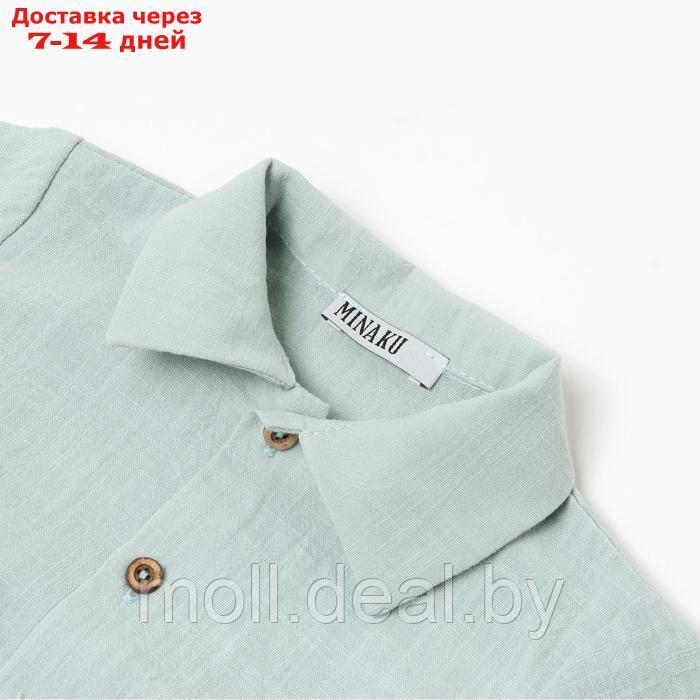 Боди-рубашка для мальчика MINAKU, цвет серо-зеленый, размер 74-80 см - фото 2 - id-p227087594