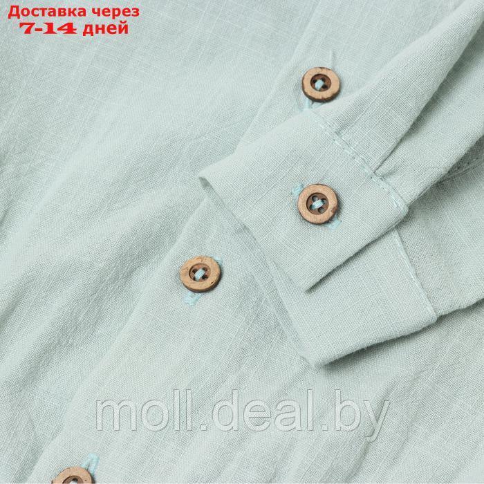 Боди-рубашка для мальчика MINAKU, цвет серо-зеленый, размер 74-80 см - фото 3 - id-p227087594