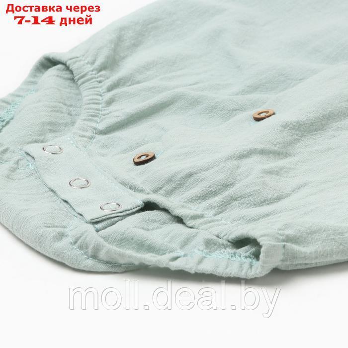 Боди-рубашка для мальчика MINAKU, цвет серо-зеленый, размер 74-80 см - фото 4 - id-p227087594