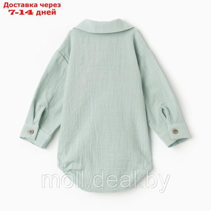 Боди-рубашка для мальчика MINAKU, цвет серо-зеленый, размер 74-80 см - фото 5 - id-p227087594