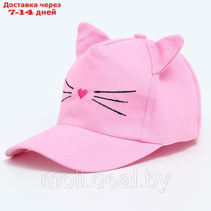Кепка детская "Котик", с ушками, цвет розовый р-р 52-54 5-7 лет - фото 4 - id-p227087598