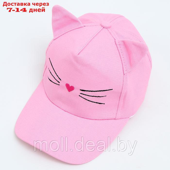 Кепка детская "Котик", с ушками, цвет розовый р-р 52-54 5-7 лет - фото 5 - id-p227087598