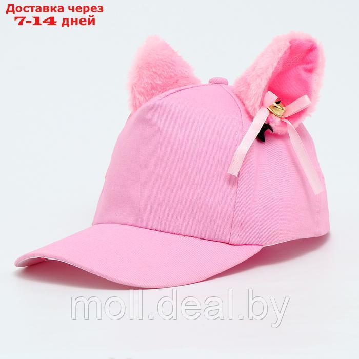 Кепка детская "Кошечка" с ушками, цвет розовый, р-р 52-54 5-7 лет - фото 4 - id-p227087599