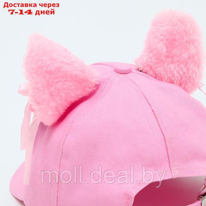 Кепка детская "Кошечка" с ушками, цвет розовый, р-р 52-54 5-7 лет - фото 6 - id-p227087599