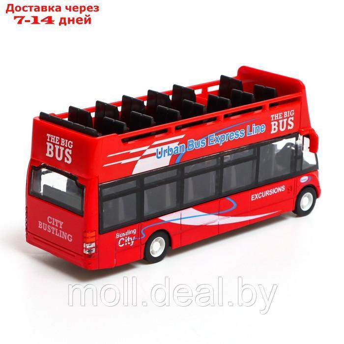 Автобус металлический "Экскурсионный", инерционный, световые и звуковые эффекты, цвет красный - фото 3 - id-p227112589