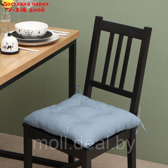 Сидушка на стул с завязками Доляна цв. серый 40х40 см, 100% п/э, габардин 153 г/м2 - фото 1 - id-p226889374