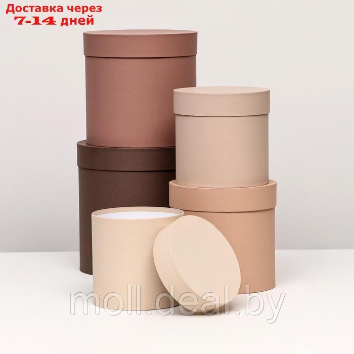 Набор шляпных коробок 5 в 1, коричневый, 23 х 23-15 х 15 см - фото 2 - id-p226885484