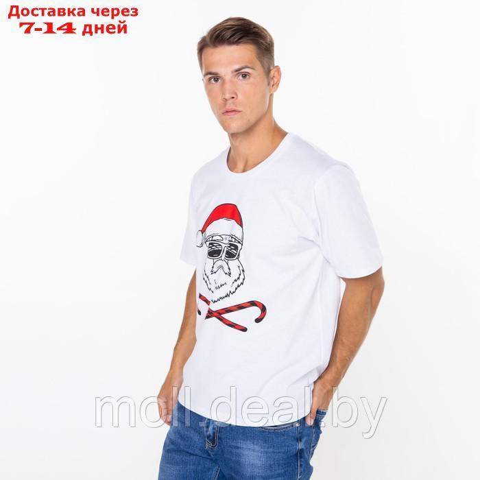 Футболка мужская "Дед мороз", цвет белый, размер 54 - фото 2 - id-p227121479