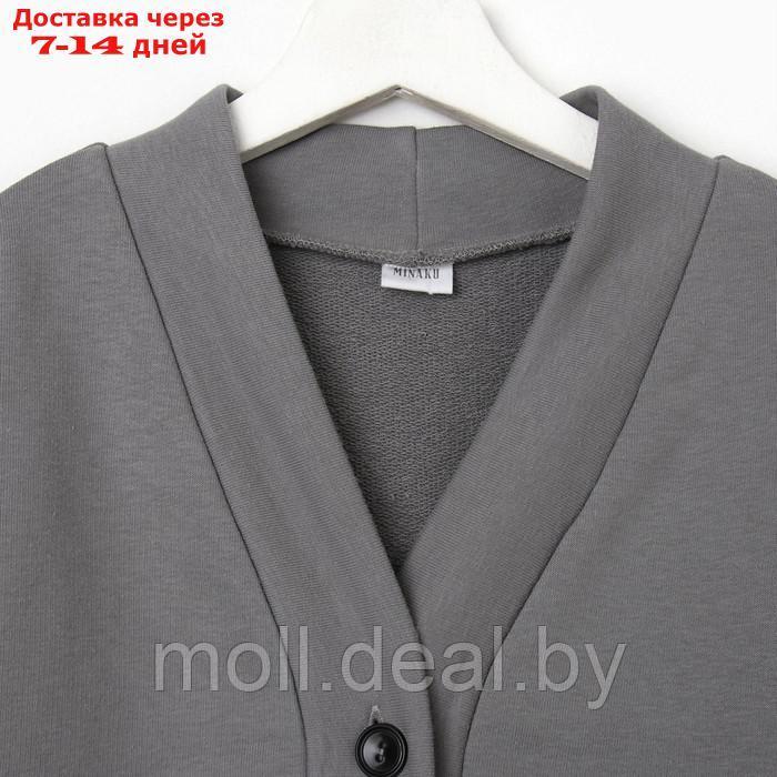 Костюм для девочки (кардиган, брюки) MINAKU цвет серый, рост 122 см - фото 3 - id-p227106407
