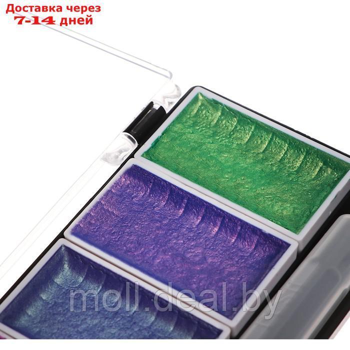 Краски акварельные перламутровые 5 цветов + кисть в пластиковой коробке SS-5 - фото 6 - id-p227079658