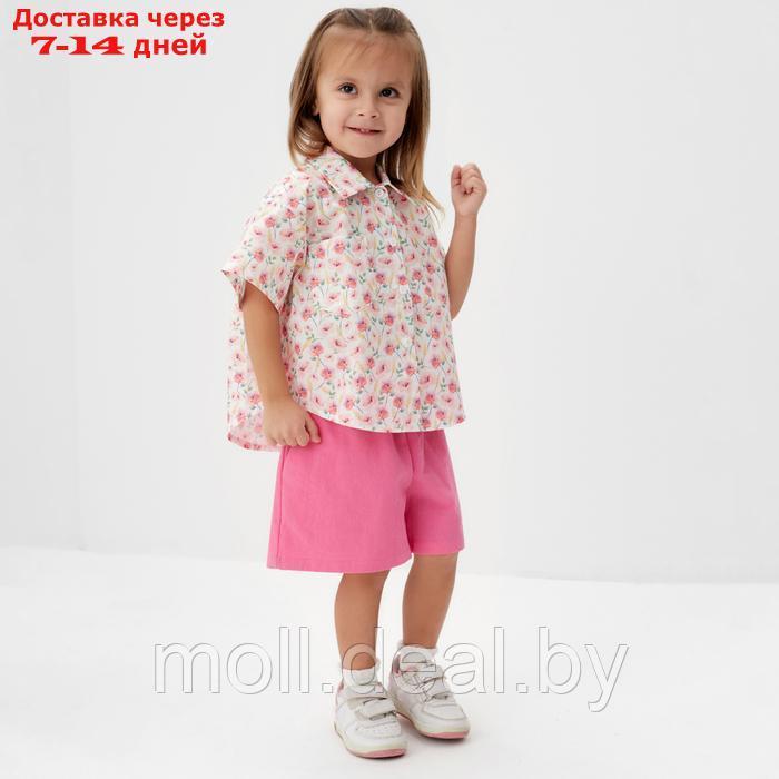 Костюм для девочки (рубашка и шорты) KAFTAN, р.30 (98-104), розовый - фото 4 - id-p227085619