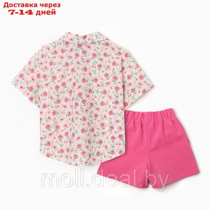 Костюм для девочки (рубашка и шорты) KAFTAN, р.30 (98-104), розовый - фото 9 - id-p227085619