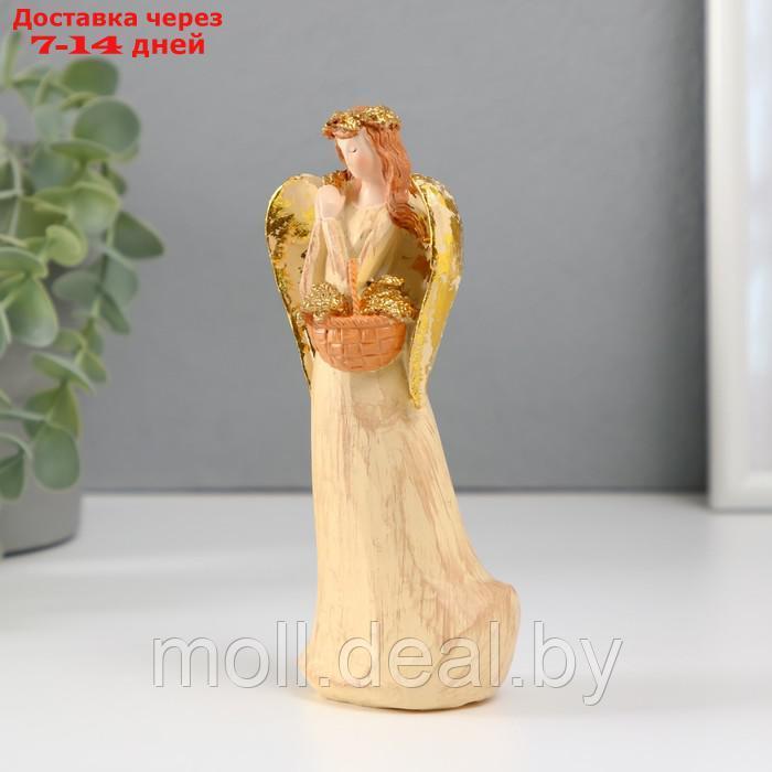Сувенир полистоун "Девушка-ангел и золотая рожь в корзинке" 4,3х6,7х15,5 см - фото 2 - id-p227080653
