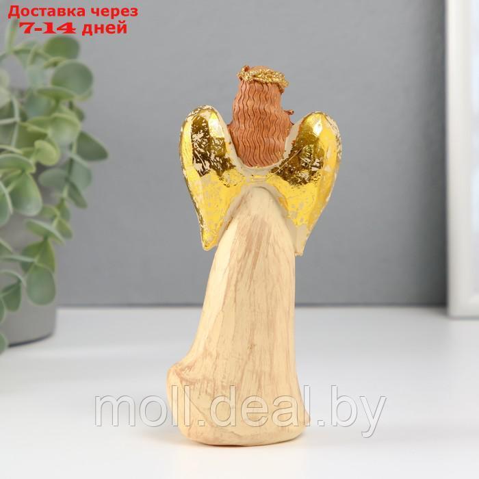 Сувенир полистоун "Девушка-ангел и золотая рожь в корзинке" 4,3х6,7х15,5 см - фото 4 - id-p227080653