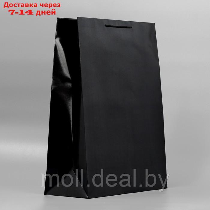 Пакет подарочный ламинированный, упаковка, "Чёрный", 40 х 49 х 15 см - фото 3 - id-p226885489