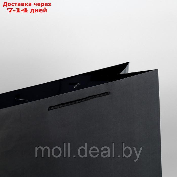 Пакет подарочный ламинированный, упаковка, "Чёрный", 40 х 49 х 15 см - фото 5 - id-p226885489