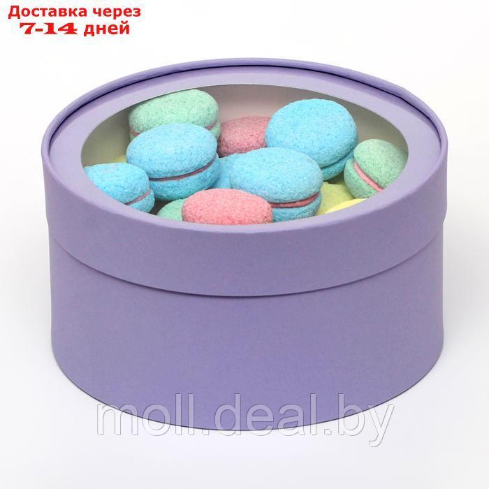Набор 2 в 1 круглых коробок с окном, бледно-фиолетовый, 21 х 11 - 18 х 10 см - фото 2 - id-p226885491