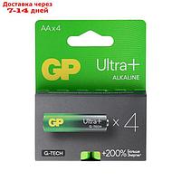 Батарейка алкалиновая GP Ultra Plus Alkaline, AA, LR6-4BL, 1.5В, блистер, 4 шт