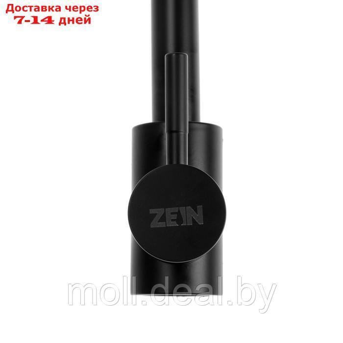 Смеситель для раковины ZEIN Z2508, короткий излив, картридж 40 мм, нержав сталь, черный - фото 3 - id-p227112610
