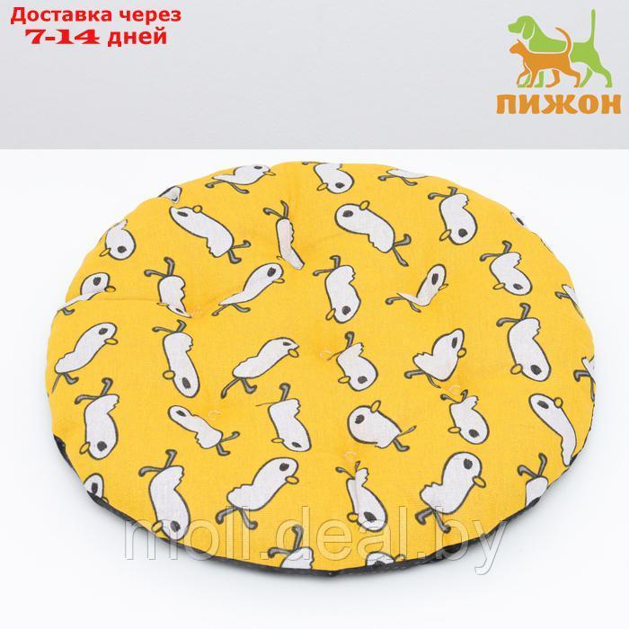 Лежак для животных "Утка", 40 х 40 х 10 см, жёлтый - фото 1 - id-p227091596