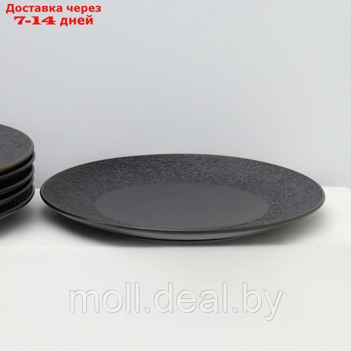Набор тарелок обеденных фарфоровых Magistro Lofty, 6 предметов: d=26,7 см, цвет чёрный - фото 3 - id-p227076688
