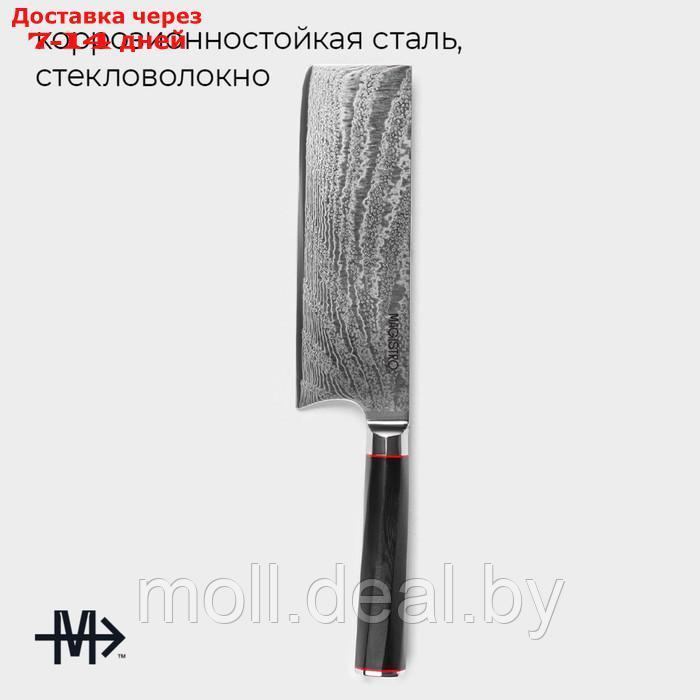 Нож топорик Magistro "Ортего", длина лезвия 18 см, дамасская сталь AUS-10 - фото 3 - id-p227076692