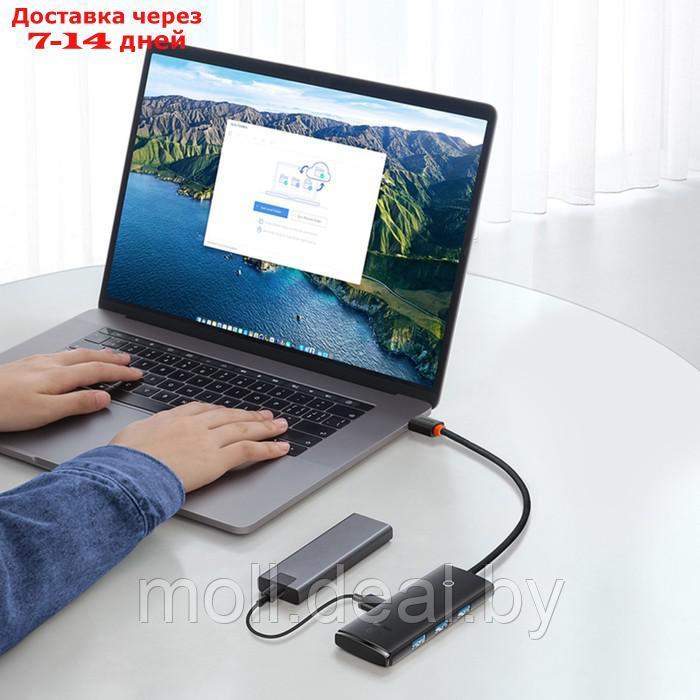 Адаптер-разветвитель (HUB) Baseus, USB - 4хUSB 3.0, 0.25 см, чёрный - фото 9 - id-p227090615