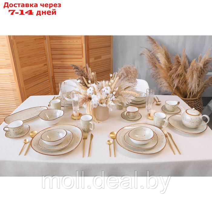 Набор тарелок фарфоровых десертных Magistro Mediterana, 2 предмета: 21×20 см, цвет бежевый - фото 2 - id-p227076697
