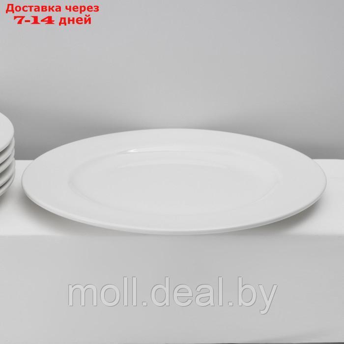 Набор тарелок фарфоровых обеденных Magistro Basic bistro, 6 предметов: d=27 см, цвет белый - фото 3 - id-p227076700