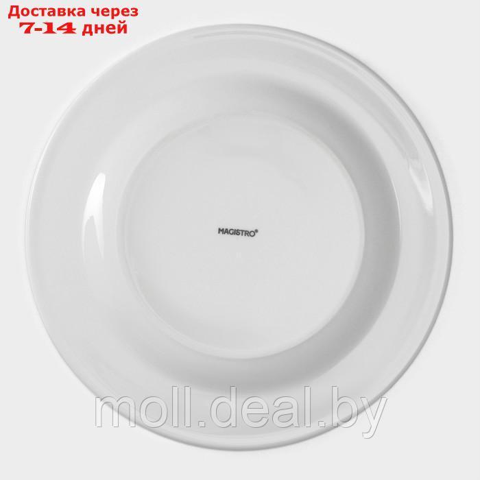 Набор тарелок фарфоровых обеденных Magistro Basic bistro, 6 предметов: d=27 см, цвет белый - фото 5 - id-p227076700