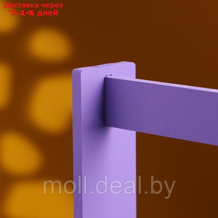 Кашпо деревянное "Эллада большая, сетка", с ручкой, 25×12,5×10(25) см Фиолетовый - фото 4 - id-p227093639