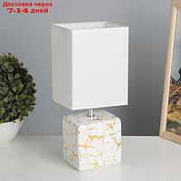 Настольная лампа Флаффи E14 40Вт Белый, Золото 13х11х30,5 см