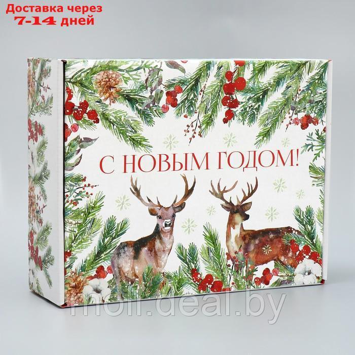 Коробка складная "Новогодняя акварель", 27 × 21 × 9 см - фото 3 - id-p227095174