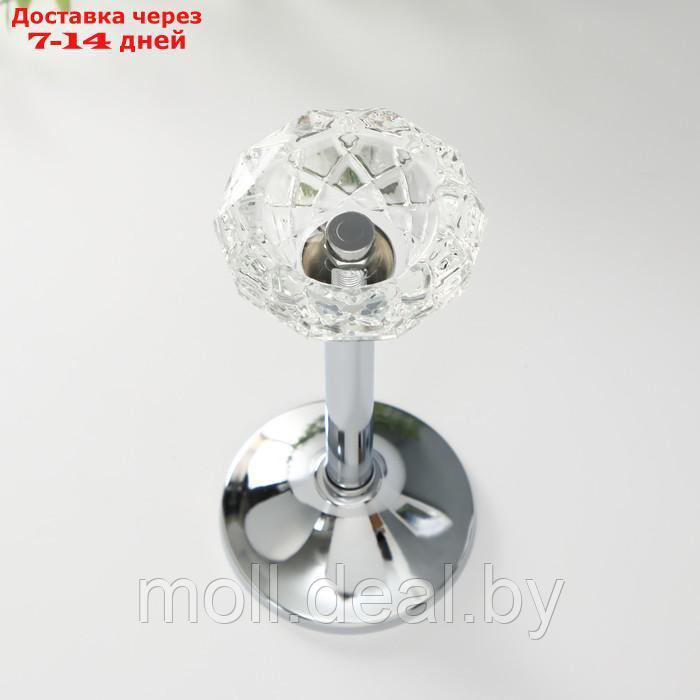 Подсвечник металл, стекло на 1 свечу "Кристальная чаша" d= 5 см серебро 9х9х20,5 см - фото 3 - id-p227080675