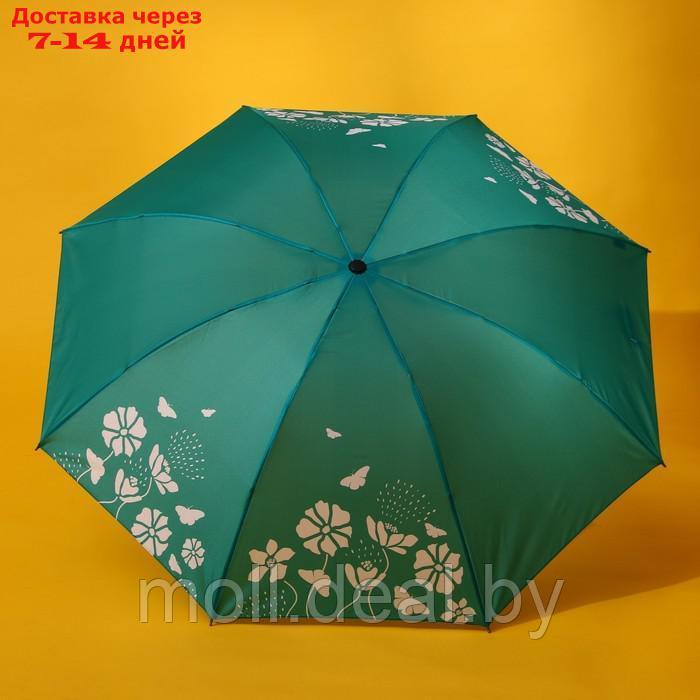 Зонт механический, 8 спиц, d=95, цвет бирюзовый - фото 2 - id-p227104422