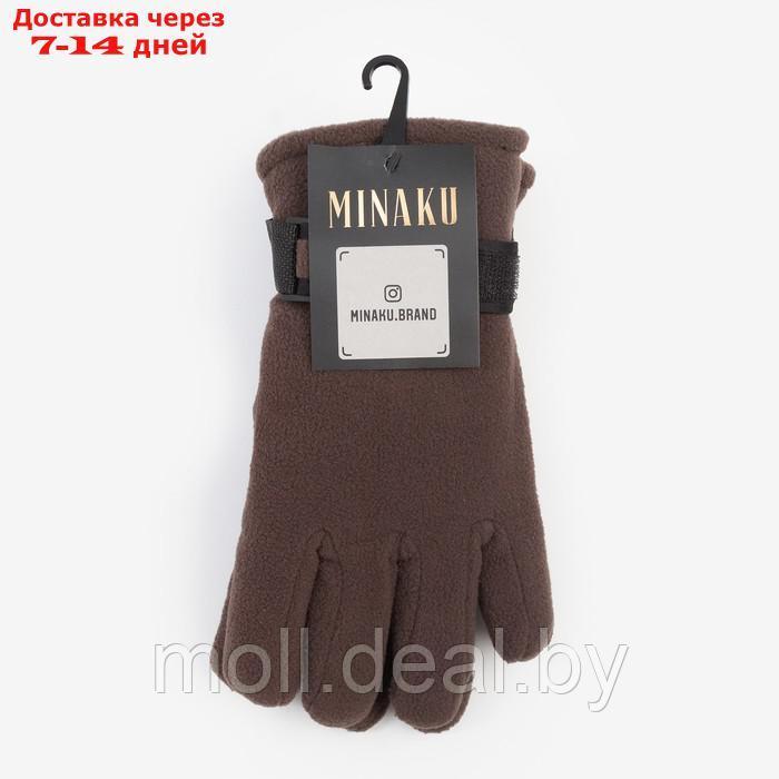 Перчатки женские MINAKU, двухслойные, цв. коричневый, р-р 24 см - фото 4 - id-p227121759