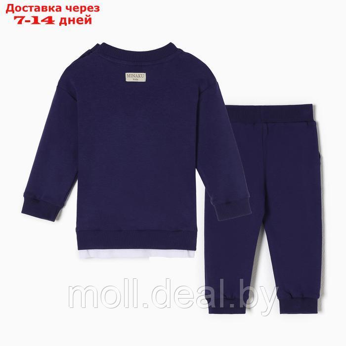 Комплект (свитшот, брюки) детский MINAKU цвет темно-синий, рост 86-92см - фото 5 - id-p227084648