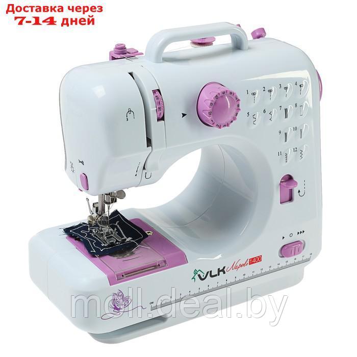 Швейная машина VLK Napoli 1400, 12 операций, 4хАА/от сети, бело-розовая - фото 1 - id-p227086638