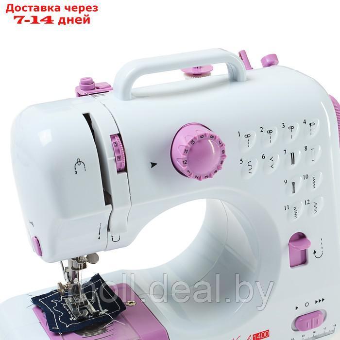 Швейная машина VLK Napoli 1400, 12 операций, 4хАА/от сети, бело-розовая - фото 6 - id-p227086638