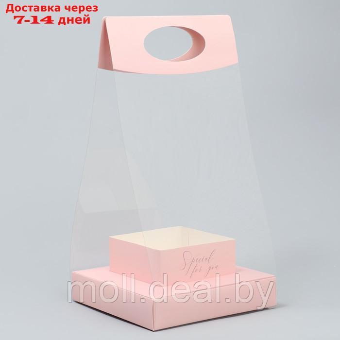 Коробки складные переноски для цветов "Персик", 20 x 20 x 4 см - фото 4 - id-p227091611